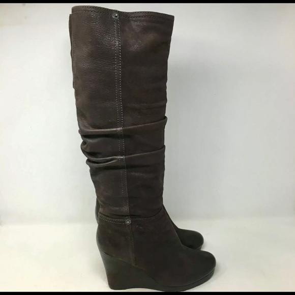 COPY - Prada Boots Brown Leather Wedges - Picture 1 of 10